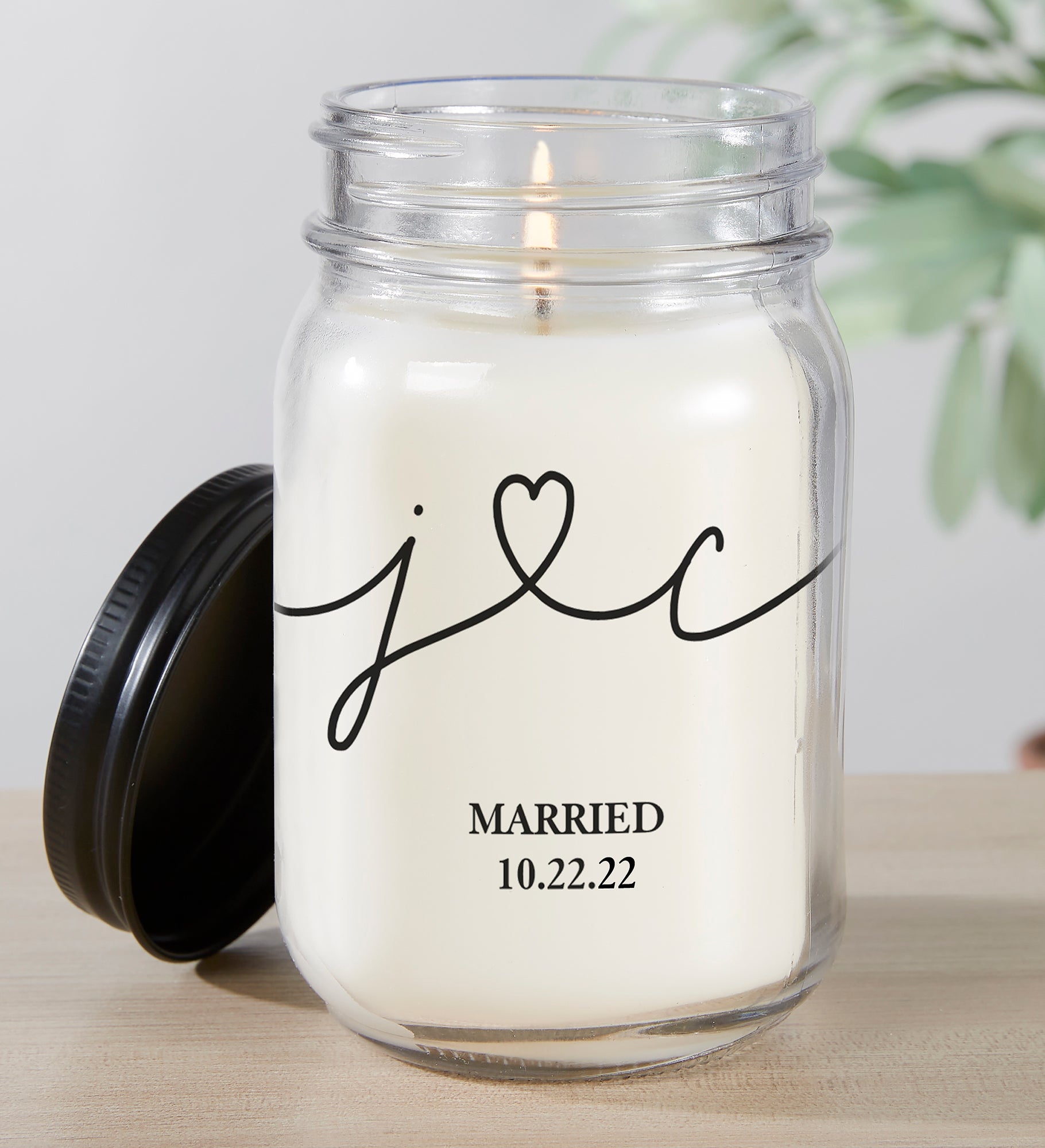 Drawn Together By Love Personalized Farmhouse Candle Jar